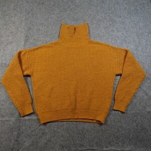 Lovers Friends Sweater Womens Small Turtleneck Chunky Knit Gold Mustard